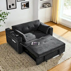 Divano Letto Estraibile Nero, Recliner 3-in-1, 2 Posti