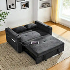 Divano Letto Estraibile Nero, Recliner 3-in-1, 2 Posti