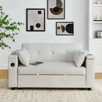 Divano Letto Estraibile Nero, Recliner 3-in-1, 2 Posti