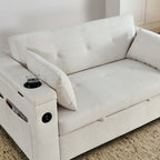 Divano Letto Estraibile Nero, Recliner 3-in-1, 2 Posti