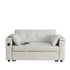 Divano Letto Estraibile Nero, Recliner 3-in-1, 2 Posti