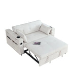Divano Letto Estraibile Nero, Recliner 3-in-1, 2 Posti