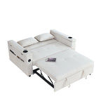 Divano Letto Estraibile Nero, Recliner 3-in-1, 2 Posti