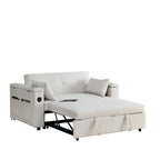 Divano Letto Estraibile Nero, Recliner 3-in-1, 2 Posti