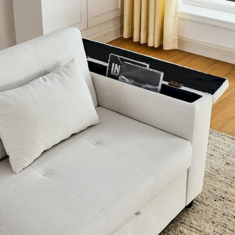 Divano Letto Estraibile Nero, Recliner 3-in-1, 2 Posti