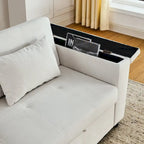 Divano Letto Estraibile Nero, Recliner 3-in-1, 2 Posti