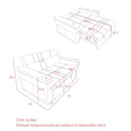Divano Letto Estraibile Nero, Recliner 3-in-1, 2 Posti