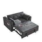 Divano Letto Estraibile Nero, Recliner 3-in-1, 2 Posti
