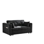 Divano Letto Estraibile Nero, Recliner 3-in-1, 2 Posti