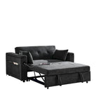 Divano Letto Estraibile Nero, Recliner 3-in-1, 2 Posti