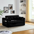 Divano Letto Estraibile Nero, Recliner 3-in-1, 2 Posti