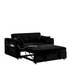 Divano Letto Estraibile Nero, Recliner 3-in-1, 2 Posti