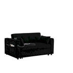 Divano Letto Estraibile Nero, Recliner 3-in-1, 2 Posti