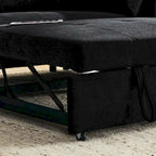 Divano Letto Estraibile Nero, Recliner 3-in-1, 2 Posti