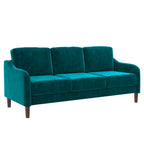 Divano a 3 posti in velluto verde/grigio, stile moderno, 3 posti a sedere