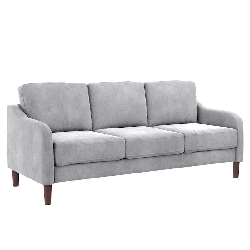 Divano a 3 posti in velluto verde/grigio, stile moderno, 3 posti a sedere