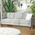 Divano a 3 posti in velluto verde/grigio, stile moderno, 3 posti a sedere