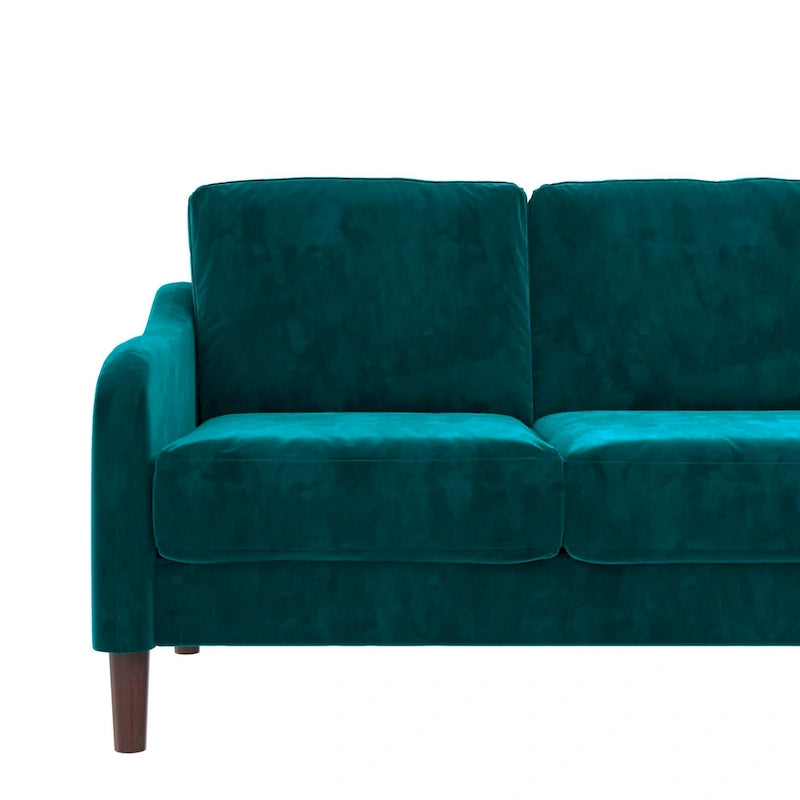 Divano a 3 posti in velluto verde/grigio, stile moderno, 3 posti a sedere