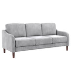 Divano a 3 posti in velluto verde/grigio, stile moderno, 3 posti a sedere