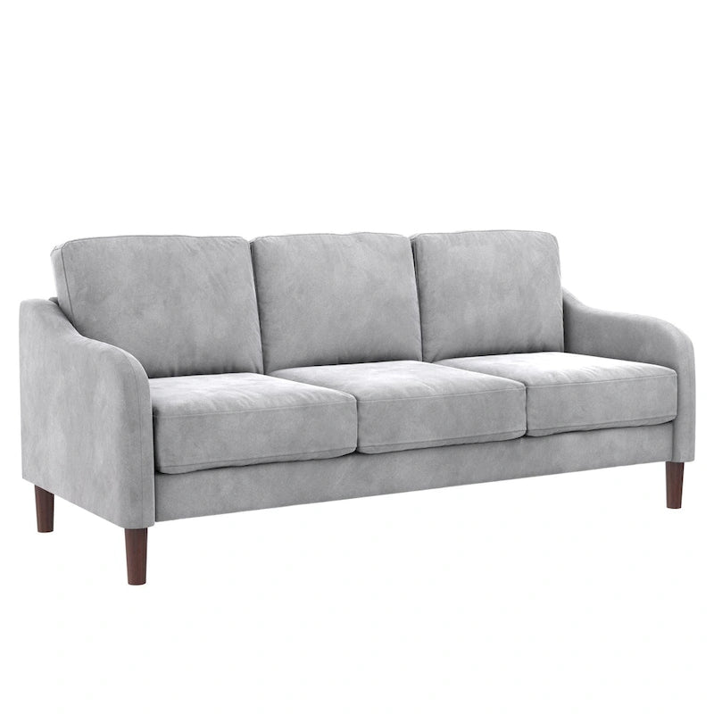 Divano a 3 posti in velluto verde/grigio, stile moderno, 3 posti a sedere