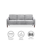 Divano a 3 posti in velluto verde/grigio, stile moderno, 3 posti a sedere