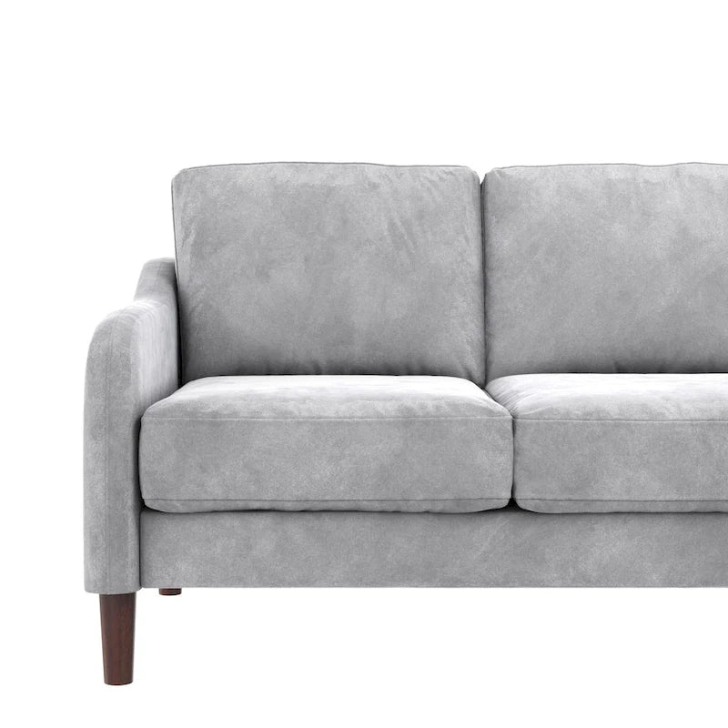 Divano a 3 posti in velluto verde/grigio, stile moderno, 3 posti a sedere