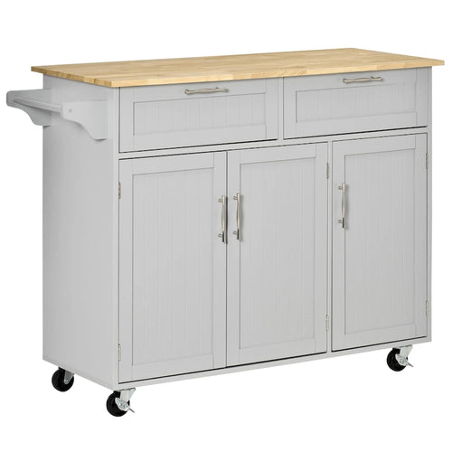 Carrello da cucina su ruote nero/bianco/grigio con cassetti, armadietti e portasciugamani