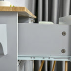 Carrello da cucina su ruote nero/bianco/grigio con cassetti, armadietti e portasciugamani