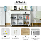 Carrello da cucina su ruote nero/bianco/grigio con cassetti, armadietti e portasciugamani