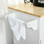 Carrello da cucina su ruote nero/bianco/grigio con cassetti, armadietti e portasciugamani