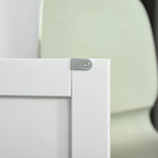 Carrello da cucina su ruote nero/bianco/grigio con cassetti, armadietti e portasciugamani