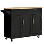 Carrello da cucina su ruote nero/bianco/grigio con cassetti, armadietti e portasciugamani