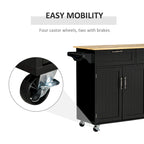 Carrello da cucina su ruote nero/bianco/grigio con cassetti, armadietti e portasciugamani