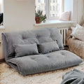 Divano Letto Pieghevole Grigio/Marrone con 2 Cuscini, per 1–2 Persone