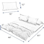 Divano Letto Pieghevole Grigio/Marrone con 2 Cuscini, per 1–2 Persone