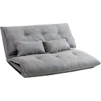 Divano Letto Pieghevole Grigio/Marrone con 2 Cuscini, per 1–2 Persone