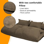 Divano Letto Pieghevole Grigio/Marrone con 2 Cuscini, per 1–2 Persone