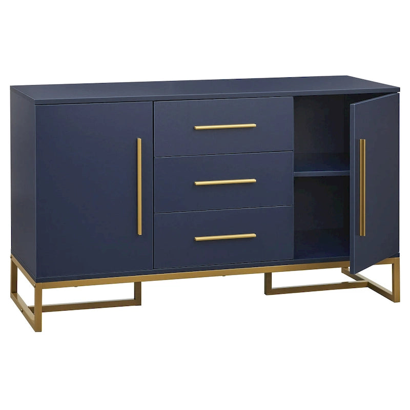 Madia moderna bianca/blu indaco con gambe a slitta – 1 unità