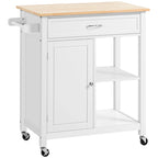 Carrello da Cucina su Ruote con Spazio Contenitore, Grigio / Nero / Bianco, per Uso Domestico