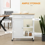 Carrello da Cucina su Ruote con Spazio Contenitore, Grigio / Nero / Bianco, per Uso Domestico