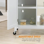 Carrello da Cucina su Ruote con Spazio Contenitore, Grigio / Nero / Bianco, per Uso Domestico
