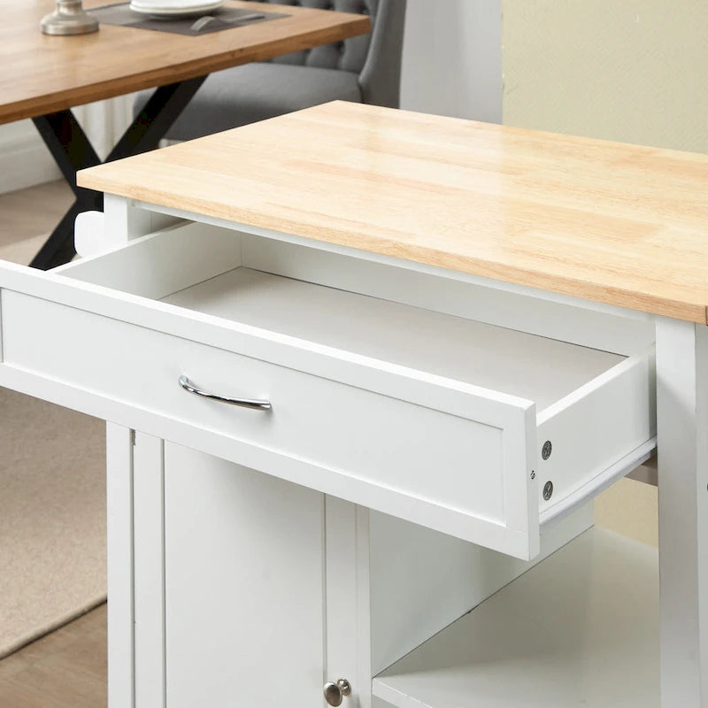 Carrello da Cucina su Ruote con Spazio Contenitore, Grigio / Nero / Bianco, per Uso Domestico