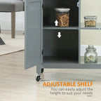 Carrello da Cucina su Ruote con Spazio Contenitore, Grigio / Nero / Bianco, per Uso Domestico