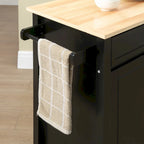 Carrello da Cucina su Ruote con Spazio Contenitore, Grigio / Nero / Bianco, per Uso Domestico