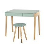 Scrivania e sgabello per bambini bianchi/verdi/grigio antracite, 1 persona
