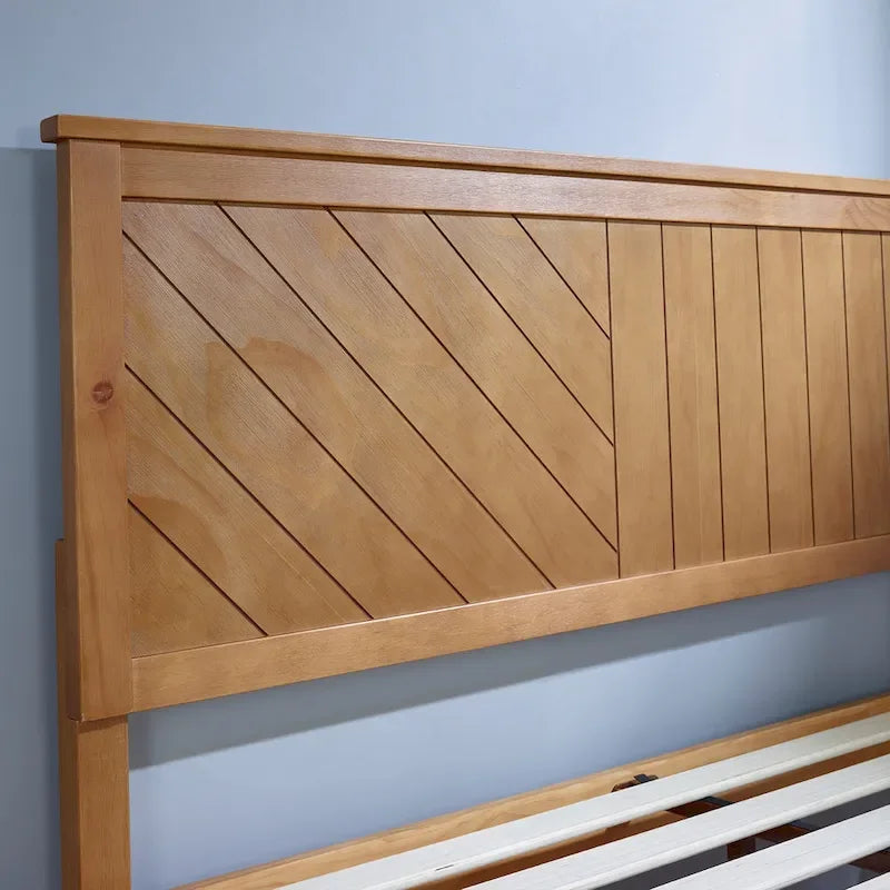Letto a piattaforma in legno massiccio di pino rustico – Singolo / Piazza e mezza / Matrimoniale / King, Per 1-2 persone