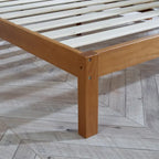 Letto a piattaforma in legno massiccio di pino rustico – Singolo / Piazza e mezza / Matrimoniale / King, Per 1-2 persone