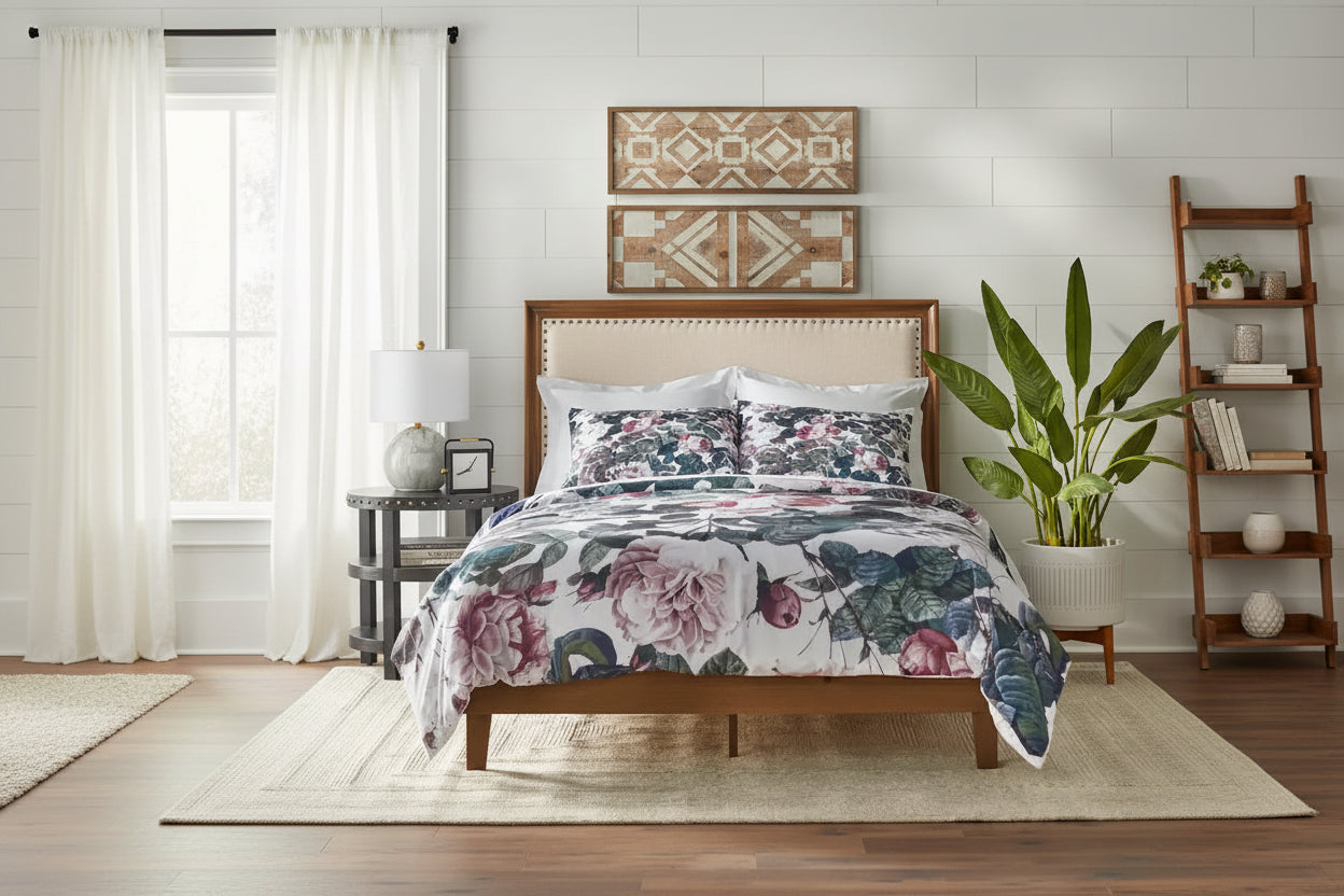 Simple Living Shaye Upholstered Queen Platform Bed