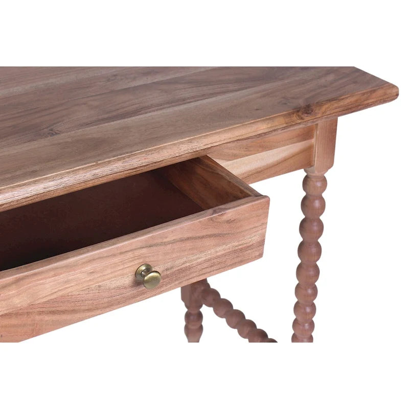 Scrivania Mid-Century Marrone Chiaro con Cassetto, 1 Persona