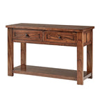 Tavolino consolle da divano da 48", ciliegio marrone/grigio antico, 2 cassetti, 1 ripiano